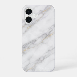 Weißer Carrara-Marmor mit Champagner-Goldadern iPhone 16 Hülle