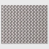 Weißer Cartoon Gänse Geometrisches Muster Dunkelgr Geschenkpapier (Flach)