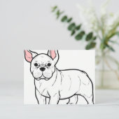 Weißer Cartoon Postkarte (Stehend Vorderseite)