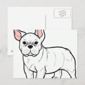 Weißer Cartoon Postkarte (Vorne/Hinten)