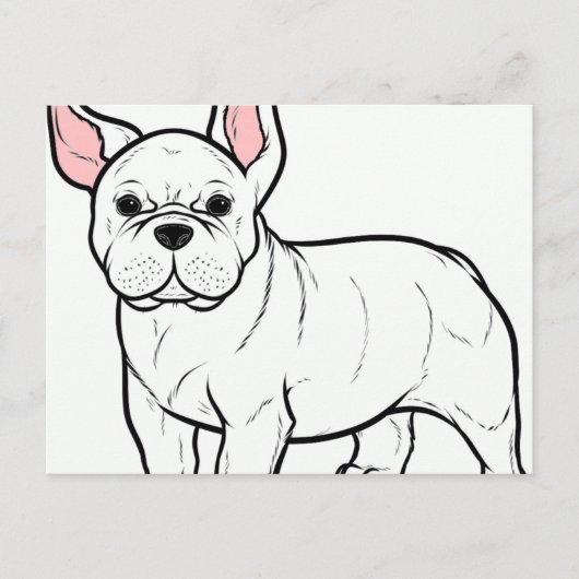 Weißer Cartoon Postkarte (Vorderseite)