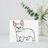 Weißer Cartoon Postkarte (Stehend Vorderseite)