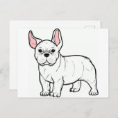 Weißer Cartoon Postkarte (Vorne/Hinten)