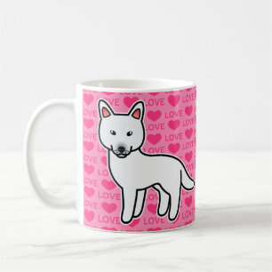 Weißer Cartoon Siberian Husky Liebe Kaffeetasse