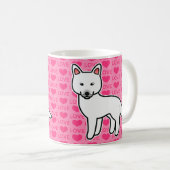 Weißer Cartoon Sibirische Liebe Husky Kaffeetasse (VorderseiteRechts)