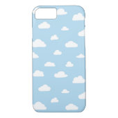 Weißer Cartoon Wolken auf blauem Hintergrund Case-Mate iPhone Hülle (Rückseite)