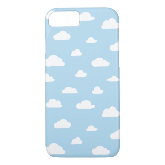Weißer Cartoon Wolken auf blauem Hintergrund Case-Mate iPhone Hülle (Rückseite)