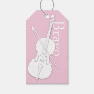 Weißer Cello & Bow Rosa Musikalische Besetzung Cus Geschenkanhänger