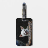 Weißer Chihuahua-Gepäckanhänger Gepäckanhänger (Rückseite vertikal)