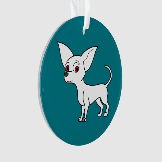 Weißer Chihuahua mit dem kurzen Haar Ornament (Vorderseite)