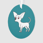 Weißer Chihuahua mit dem kurzen Haar Ornament (Vorderseite)