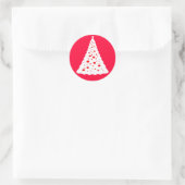 WEISSER CHRISTMAS-BAUM RUNDER AUFKLEBER (Tasche)