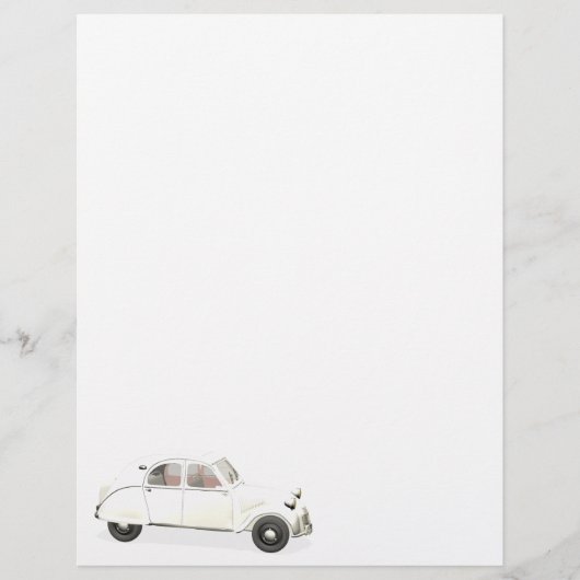 Weißer Citroen 2CV (Vorderseite)