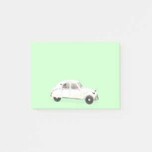 Weißer Citroen 2CV Post-it Klebezettel