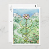 Weißer Coat, Grüne Welt (Postkarte) Postkarte (Vorne/Hinten)