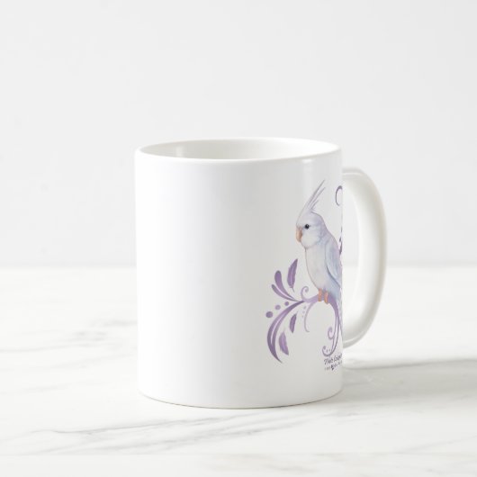 Weißer Cockatiel Kaffeetasse (VorderseiteRechts)