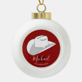 Weißer Cowboy Keramik Kugel-Ornament (Vorderseite)