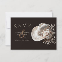 Weißer Cowgirl-Hut mit Blume Hochzeit