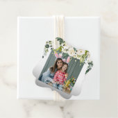 Weißer Creme Blume Gold Foto Eierjagd Ostern Geschenkanhänger (Beispiel)