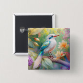 Weißer Crew Aquamariner Wing Fantasy Bird Button (Vorne & Hinten)