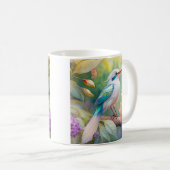 Weißer Crew Aquamariner Wing Fantasy Bird Kaffeetasse (VorderseiteRechts)