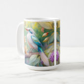 Weißer Crew Aquamariner Wing Fantasy Bird Kaffeetasse (Vorderseite Links)