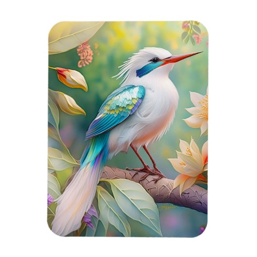 Weißer Crew Aquamariner Wing Fantasy Bird Magnet (Vertikal)