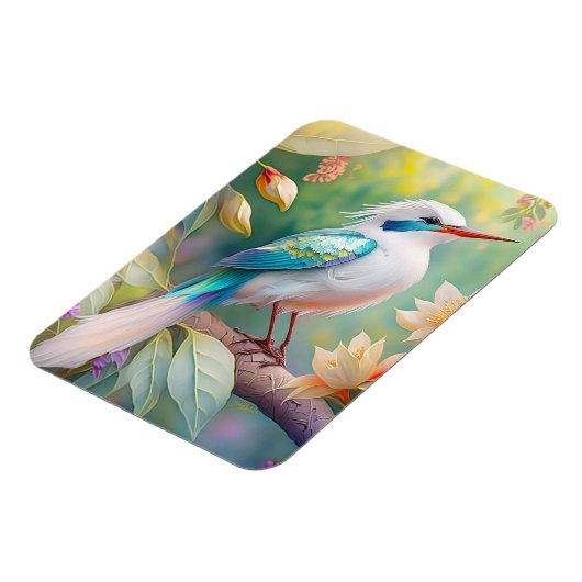 Weißer Crew Aquamariner Wing Fantasy Bird Magnet (Linke Seite)