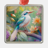 Weißer Crew Aquamariner Wing Fantasy Bird Ornament Aus Metall (Vorne)