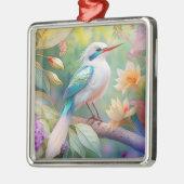 Weißer Crew Aquamariner Wing Fantasy Bird Ornament Aus Metall (Links)