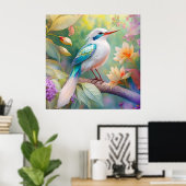 Weißer Crew Aquamariner Wing Fantasy Bird Poster (Heimbüro)
