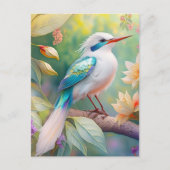 Weißer Crew Aquamariner Wing Fantasy Bird Postkarte (Vorderseite)
