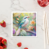 Weißer Crew Aquamariner Wing Fantasy Bird Serviette (Beispiel)