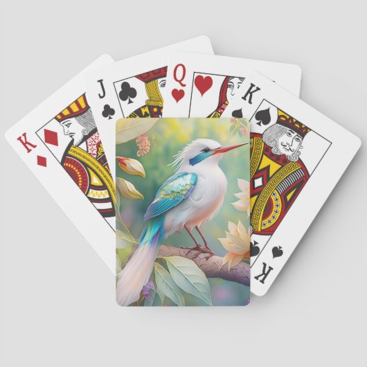 Weißer Crew Aquamariner Wing Fantasy Bird Spielkarten (Rückseite)