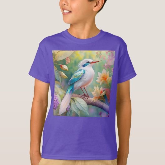 Weißer Crew Aquamariner Wing Fantasy Bird T-Shirt (Vorderseite)