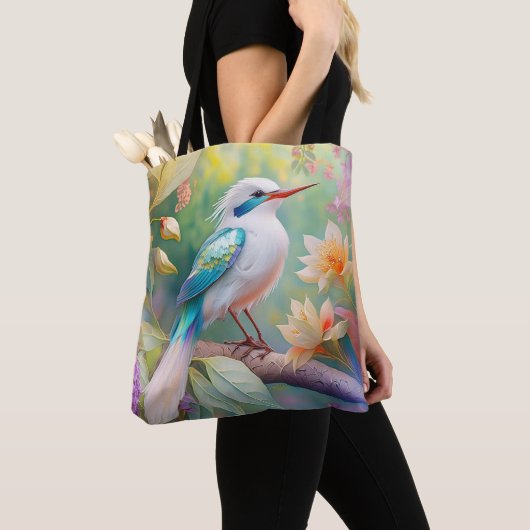 Weißer Crew Aquamariner Wing Fantasy Bird Tasche (Von Nahem)
