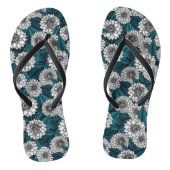 Weißer Dahlia-Garten/blaue Blätter 2 Badesandalen (Fußbett)