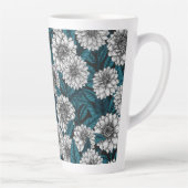 Weißer Dahlia-Garten/blaue Blätter 2 Milchtasse (Rechts)