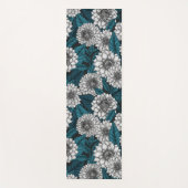 Weißer Dahlia-Garten/blaue Blätter 2 Yogamatte (Vorderseite)