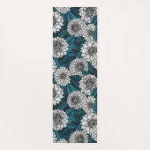 Weißer Dahlia-Garten/blaue Blätter 2 Yogamatte (Rückseite)