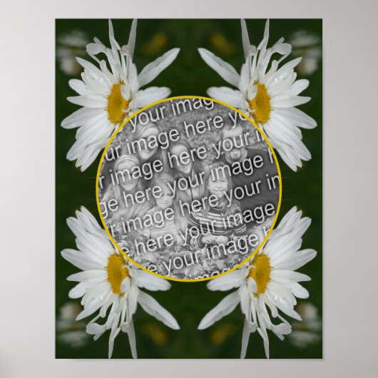 Weißer Daisy-Blume-Rahmen erstellen Sie Ihr eigene Poster (Vorne)