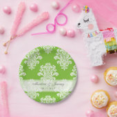 Weißer Damast, beliebiger Farbhintergrund Pappteller (Party)