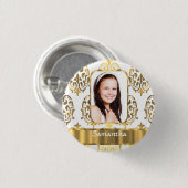 Weißer Damast Button (Vorne & Hinten)