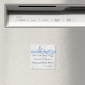 Weißer Damast & Falscher Bogen Junggesellinnenabsc Magnet (In Situ (Geschirrspüler))