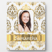 Weißer Damast Fotoplatte (Vorderseite)