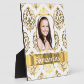 Weißer Damast Fotoplatte (Seite)