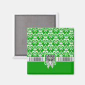 weißer Damast in jeder Farbe Magnet (Vorderseite/Rückseite)