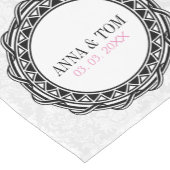 Weißer Damast Kurzer Tischläufer (Ecke)