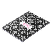 Weißer Damast mit Monogramm Notizblock (Linke Seite)