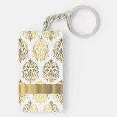 Weißer Damast Schlüsselanhänger (Rückseite)